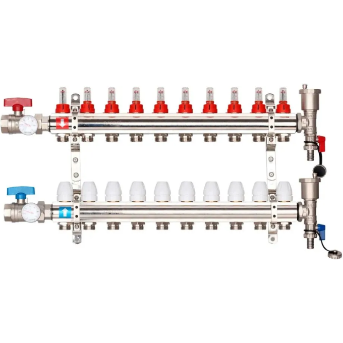 Коллектор регулируемый с расходомерами GAPPO G421,10 10-вых. X1